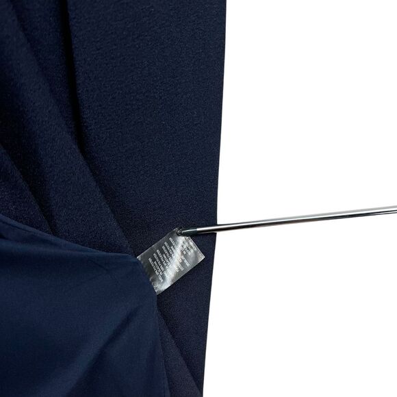 Tahari Arthur S Levine Women Blazer Suit Peak Collar Asymmetric Hem Navy Size 8P - Picture 4 of 6